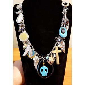 **Unique Upcycled Creation Charm Necklace Southwestern Style Theme Loft**
